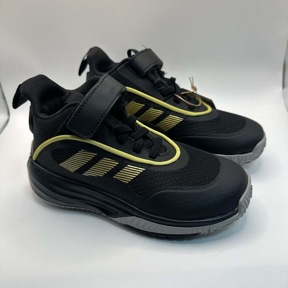 Adidas Own The Game 3.0 Kids Boys Size 12K Black Gold Basketball Shoes Sneakers